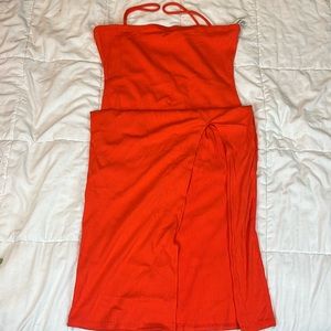 Papaya maxi orange dress